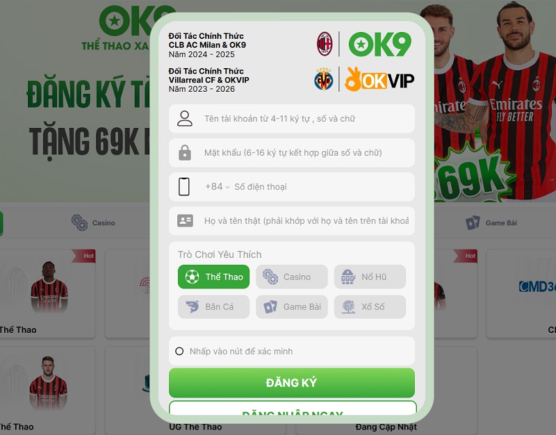 Thể Thao OK9 - Sảnh Cá Cược Soi Kèo Hấp Dẫn Nhất Hành Tinh 2 Hướng Dẫn Đăng Ký Và Tham Gia Sảnh Thể Thao OK9