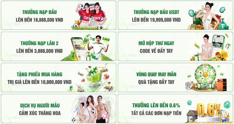 KHUYẾN MÃI ĐẶC BIỆT KHI ĐĂNG KÝ THÀNH CÔNG TẠI OK9