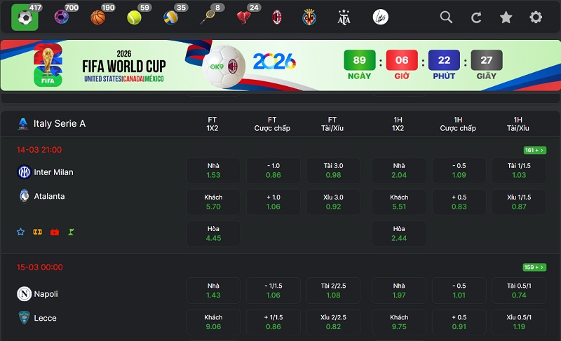 Kèo Bóng Đá Ý: Tỷ Lệ Tốt Nhất & Soi Kèo Chuyên Sâu 1 Tại Sao Nên Chọn Kèo Bóng Đá Ý Tại OK9?